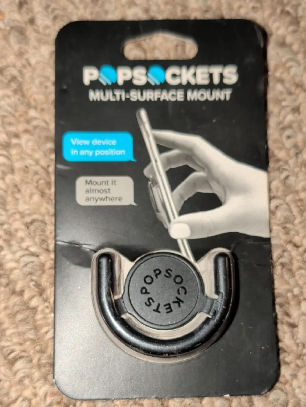 PopSockets Multi-Surface Mount + PopGrip Accessories in Black